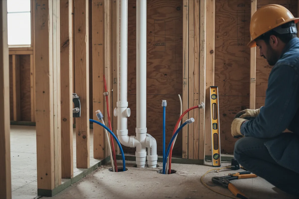 Drain and supply rough-in during Garbage Disposal Repair in Saranac